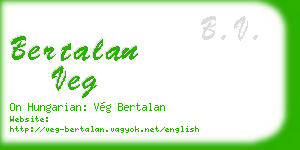 bertalan veg business card